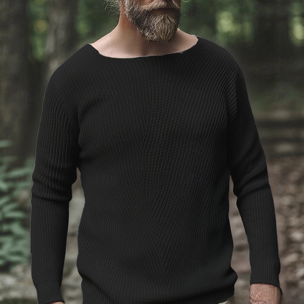 Herren Pullover Lässiger Pullover Strickpullover Gerippt Stricken Tunika Gestrickt Einfach Rundhalsausschnitt Mode Lässig Urlaub Alltagskleidung Bekleidung Herbst Winter Schwarz Weiß S M L 2026 - $37.99 –P3