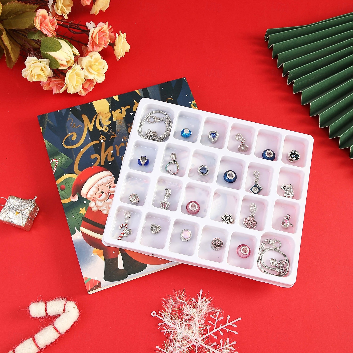 Christmas Advent Calendar Bracelets 2025 for Girls, 24 Days DIY Jewelry Making Kit with 22 Charm Beads and 2 Adjustable Bracelets, Xmas Countdown Gift for Kids Teens Women 2025 - $21.99 –P5