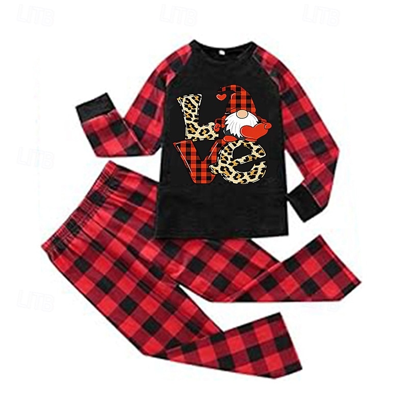 Olhar de família Pijamas Xadrez Padrão de natal Casa Patchwork Vermelho Manga Longa Ativo Roupas Combinando de 2025 por $16.99 –P4