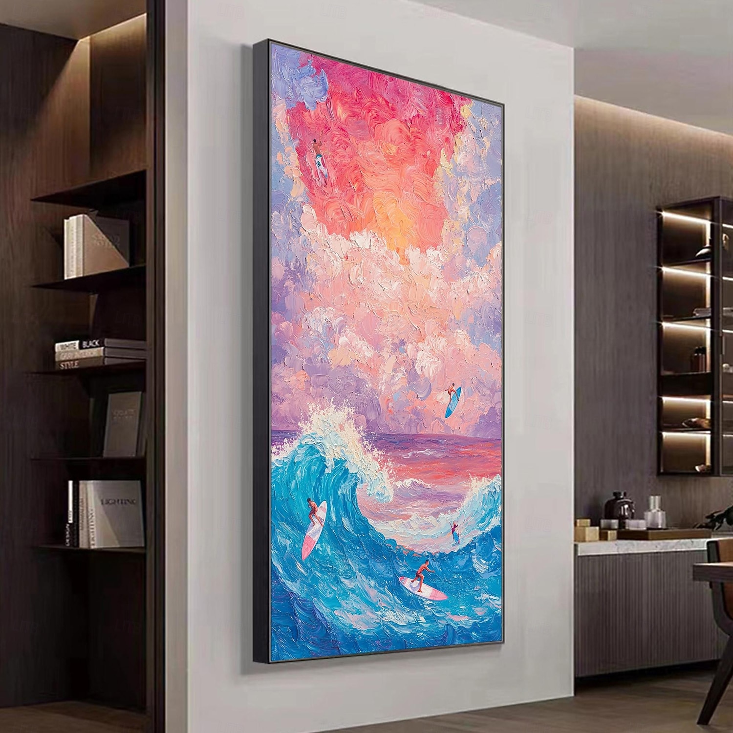 Handmade Original Seascape Oil Painting On Canvas Wall Abstract Ocean Waves Painting for Home Decor With Stretched Frame/Without Inner Frame Painting 2025 - $100.99 –P6