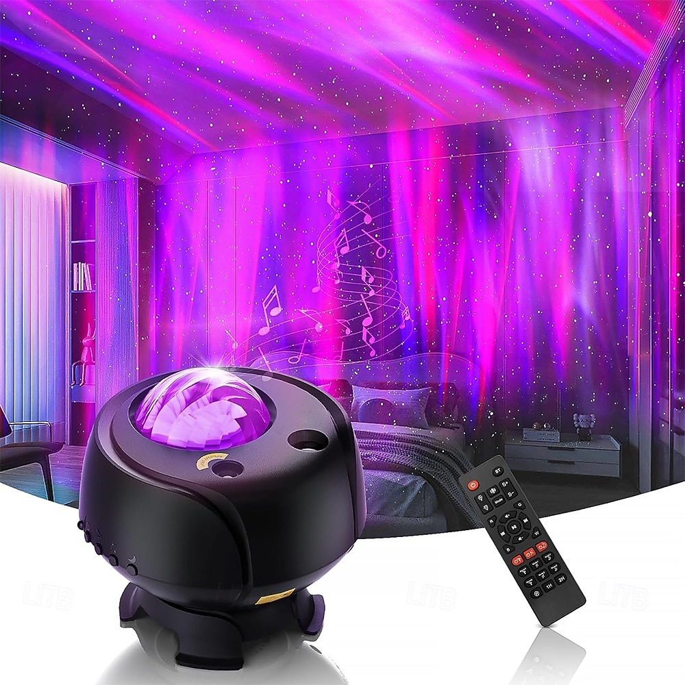 proiettore aurora boreale 15 combinazioni proiettore galassia 60 effetti luce proiettore stella per camera da letto luce notturna con telecomando altoparlante bluetooth timer del 2025 a $80.99 –P1