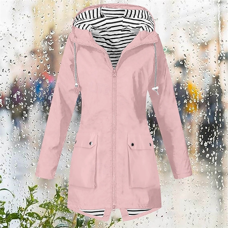 Femmes Trench Chaud Confortable Fermeture éclair Avec Poches Mode Extérieur Uni Sortir Week-end Fermeture éclair Régulier À capuche Coupe régulière manche longue Vêtements d'extérieur Jaune Rose de 2025 ? $28.99 –P7