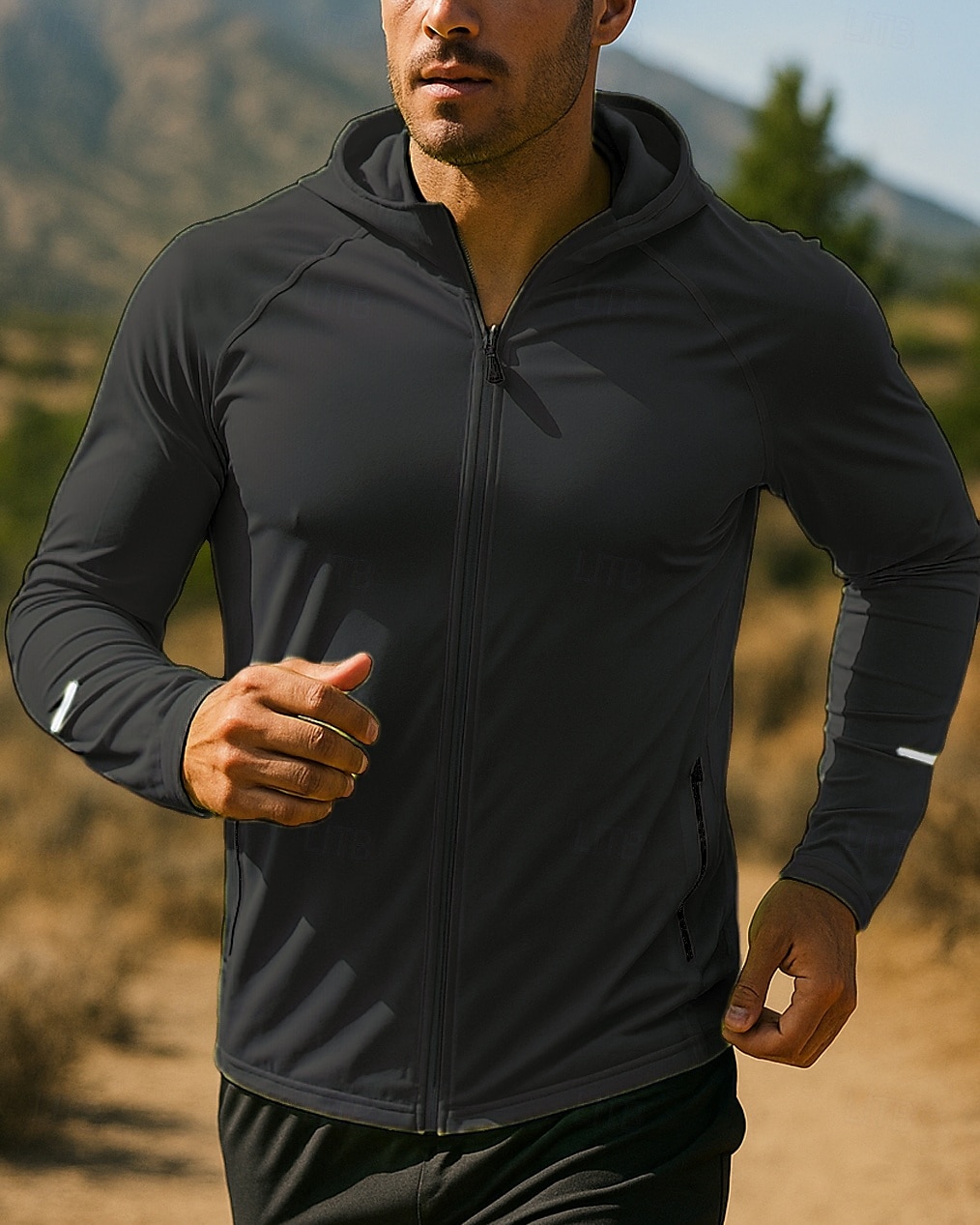 Hombre Chaqueta para correr Chaqueta para exteriores Chaqueta con capucha Bolsillo Correa Manga Larga Camiseta Ropa Deportiva Resistente al Viento Secado rápido Dispersor de humedad Transpirable 2025 - $21.59 –P8