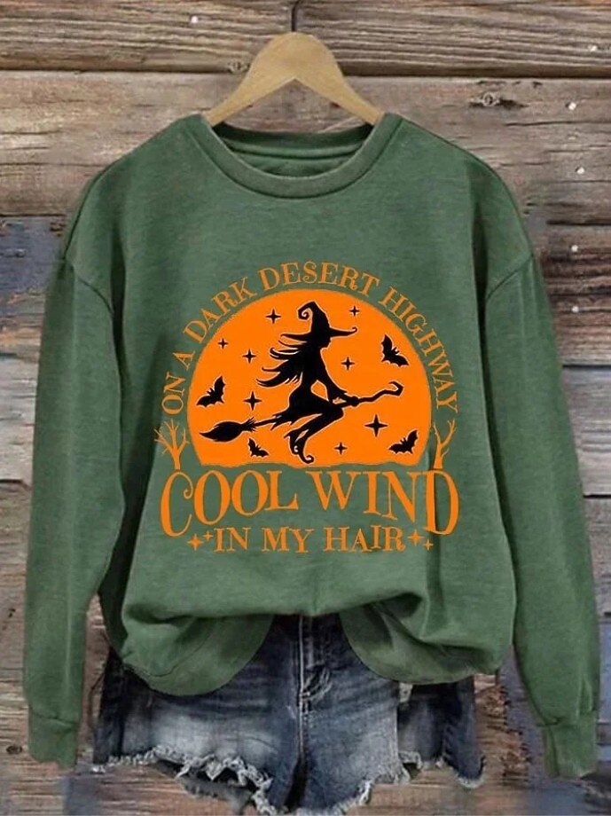 Pull Sweat à Capuche Femme Halloween Graphique Sorcière Crâne Mode Décontracté Manches Longues Col Rond Tops Classiques Quotidiens Casual Imprimé Noir Violet Orange Vert Gris Automne Hiver de 2025 ? $24.99 –P3