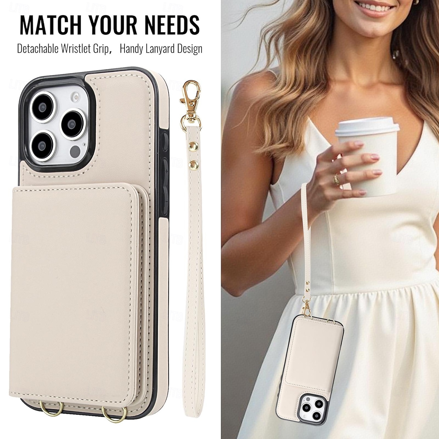 telefoon hoesje Voor 16 15 14 Pro Max 16e 13 Pro Max 13 Mini Achterkant met draagkoord Standaard Kaartsleuf Retro TPU PU-nahka 2026 - $19.99 –P2