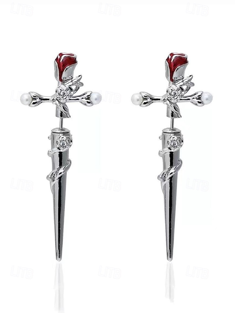 Γυναικεία Κρίκοι Ασημί Κόκκινο+Ασημί Κράμα Πανκ Βίντατζ Γκόθικ Cruce 2025 - $7.99 –P7