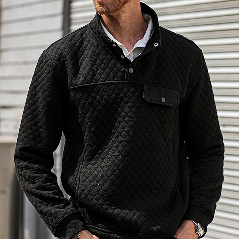 Homens Moletom Moletom Waffle Moletom com capuz Adamascado Preto Branco Verde Cinzento Colarinho Clerical Tecido Patchwork Desportos e Ar livre Casual Diário Roupa de rua Legal Roupa de Esporte de 2025 por $27.99 –P2