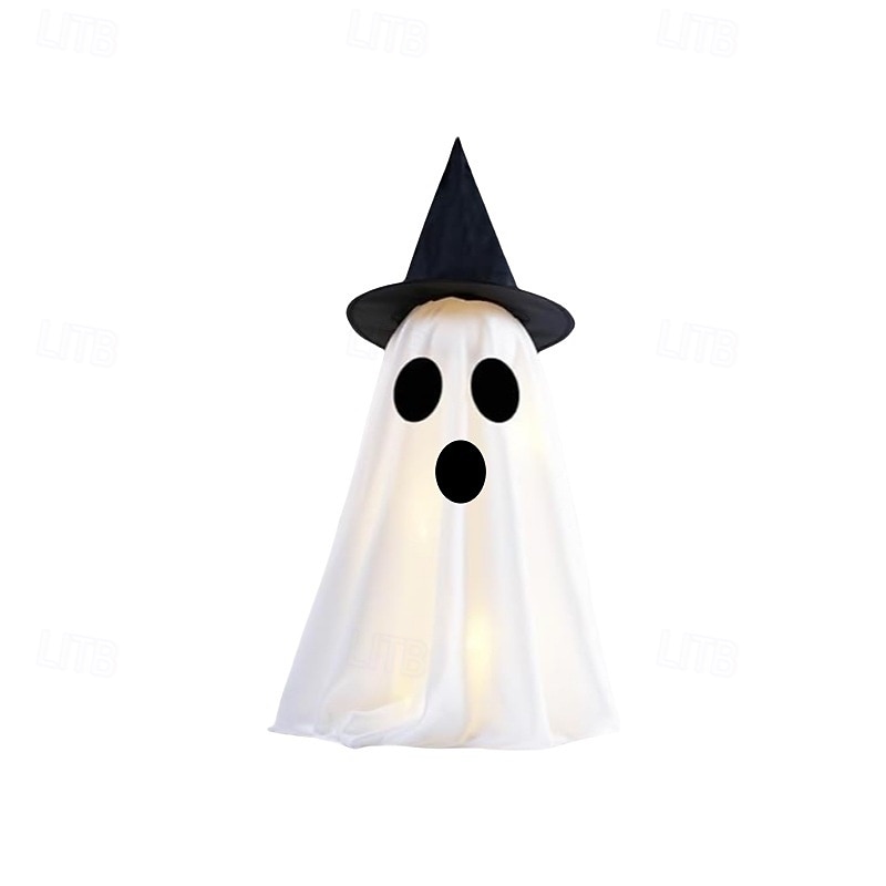 1 kpl halloween sisä- ja ulkopihan työpöydän koristelu aavekoristelamppu lomajuhlatunnelma koristevalot aa-paristokotelo 2025 - $9.99 –P7