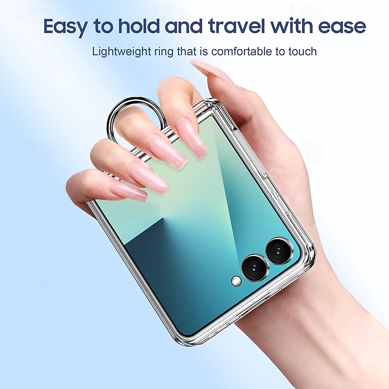 Phone Case For Samsung Galaxy Z Flip 7 Z Flip 6 Z Flip 5 Back Cover Ring Buckle Shockproof Retro PC 2026 - $15.99 –P6