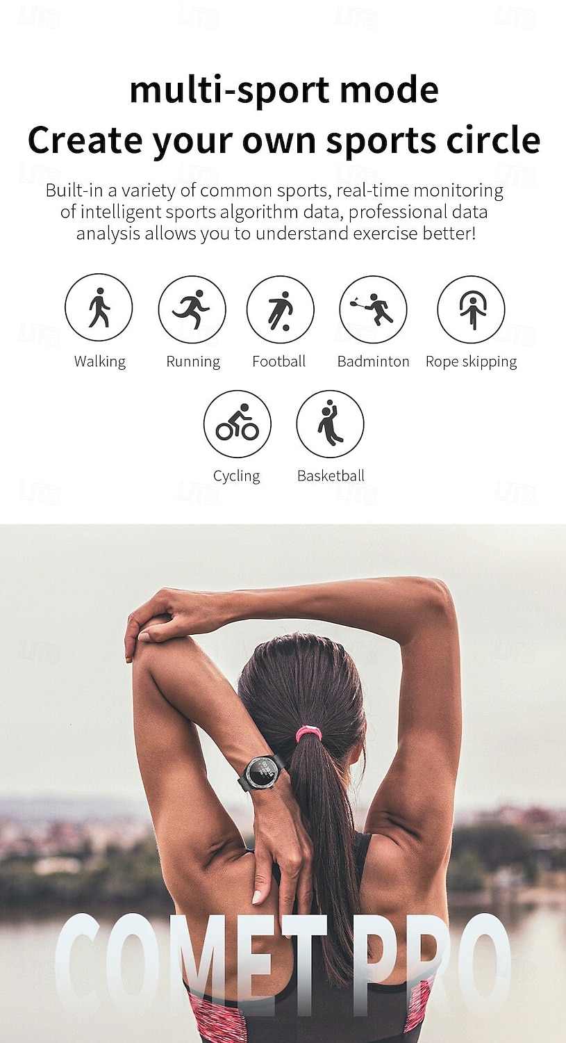 LOKMAT COMET PRO Smart Watch 1.32 inch Smartwatch Fitness Running Watch Bluetooth Pedometer Call Reminder Activity Tracker Compatible with Android iOS Women Men Long Standby Hands-Free Calls Media 2025 - $37.99 –P11