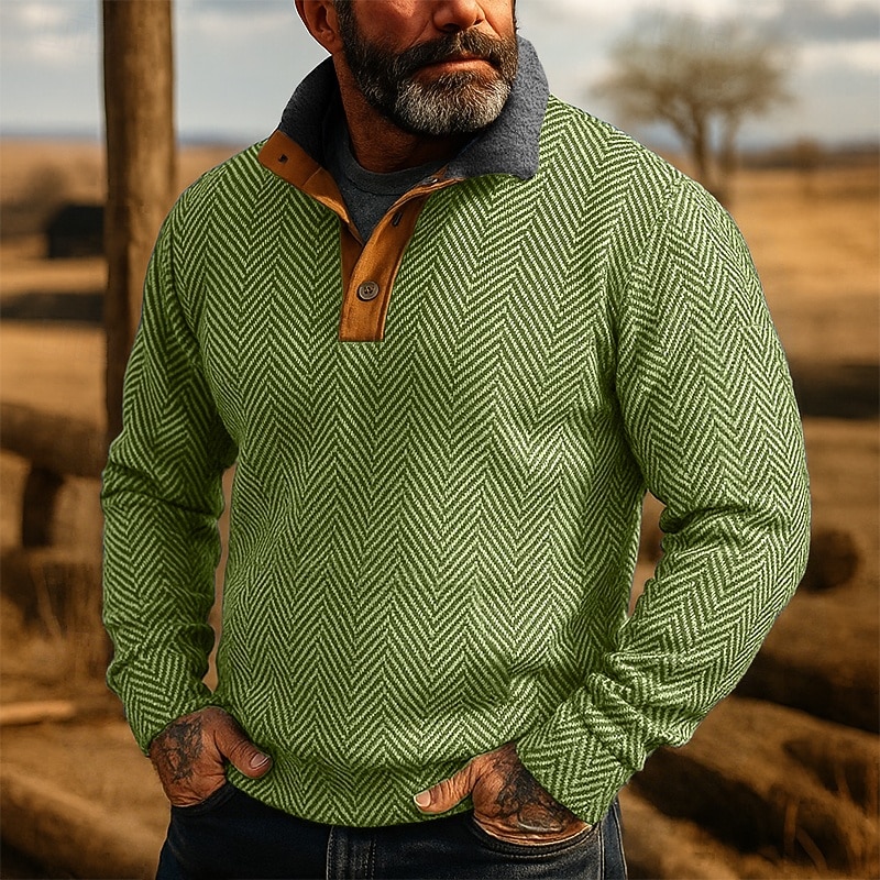 Per uomo Maglia Felpa con cappuccio Maglione Felpa con cappuccio abbottonata Nero Rosa Blu Verde Cachi Colletto Mao Semplice Testurizzato Sport & Outdoor Casuale Quotidiano Streetwear Cool del 2025 a $23.99 –P5