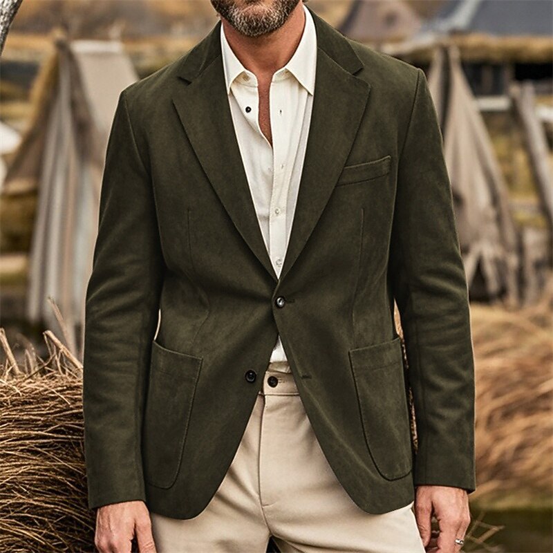 Per uomo Giacca in finta pelle scamosciata Blazer in finta pelle scamosciata Affari Cocktail party Ricevimento di matrimonio Moda Casual Primavera Autunno Finta Pelle Scamosciata Semplice Tasca del 2025 a $58.99 –P9