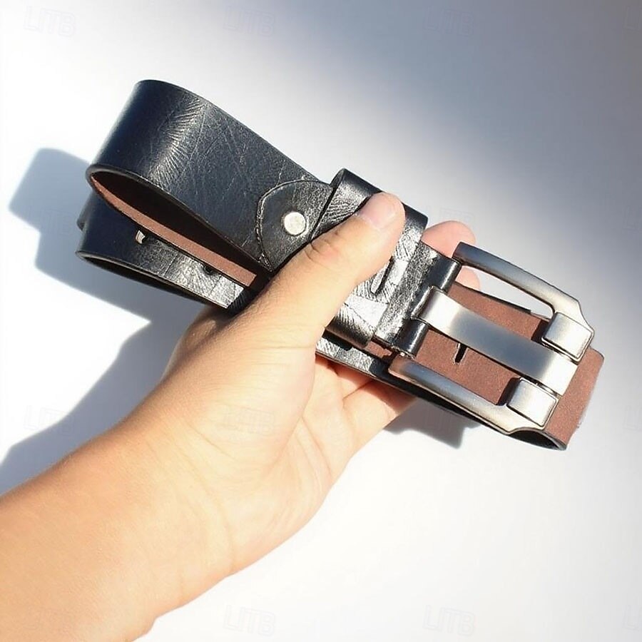 Herr Skärp Midjebälte Svart 8 PU läder Legering Modernt Modernt Enfärgad / vanlig färg Semester Dagliga kläder Ledigt / vardag 2025 - $7.99 –P1