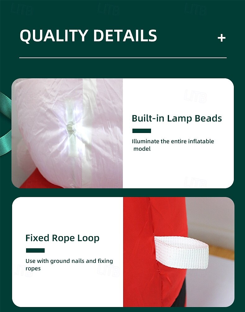 1.45M Joulun Puhallettava Joulupukki Lahjapaketti Valo Puhallettava Sisä- ja Ulkovalot Koristeet Lomapihalle Ulkona Lomalle 2025 - $49.99 –P1