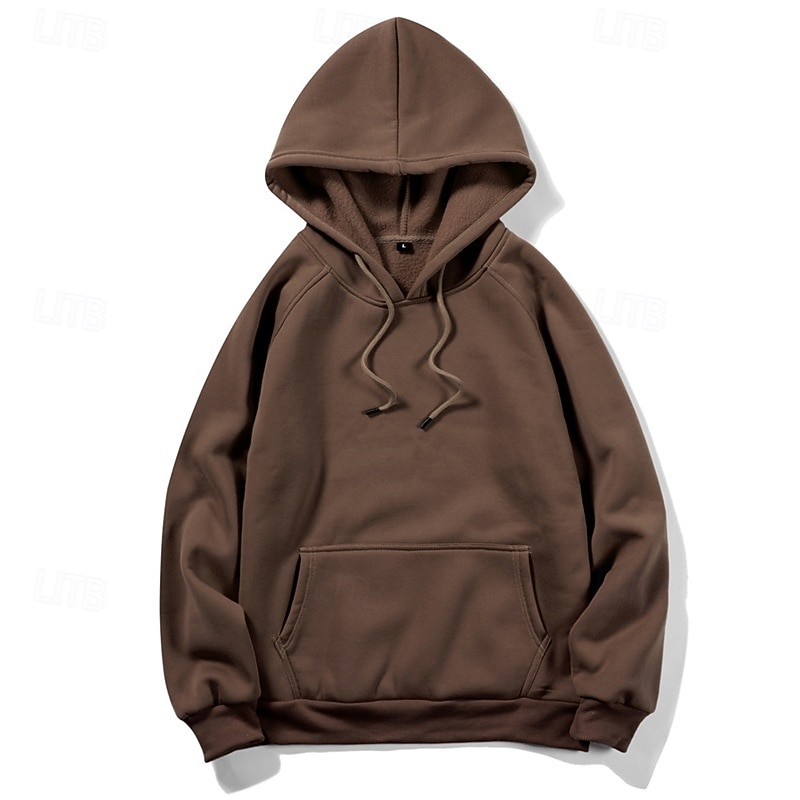 Homens Moletom Moletom de lã Adamascado Preto Branco Amarelo Verde Tropa Com Capuz Tecido Com Cordão Bolsos Desportos e Ar livre Diário Feriado Poliéster Roupa de rua Básico Casual Outono Inverno de 2025 por $21.99 –P7