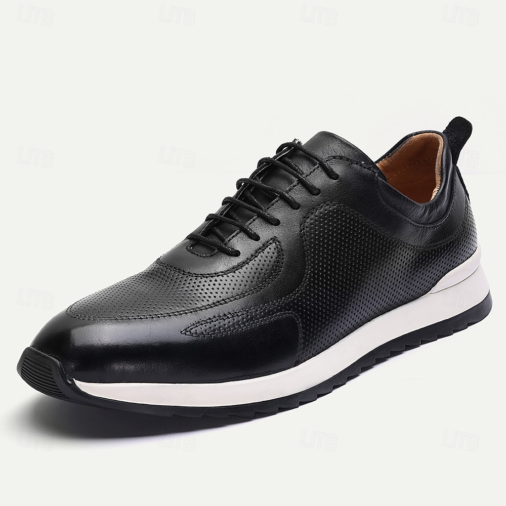brune herresneakers i skinn – lette sportssko med snøring for hverdagsbruk, reiser og helgetur 2025 - $109.99 –P7