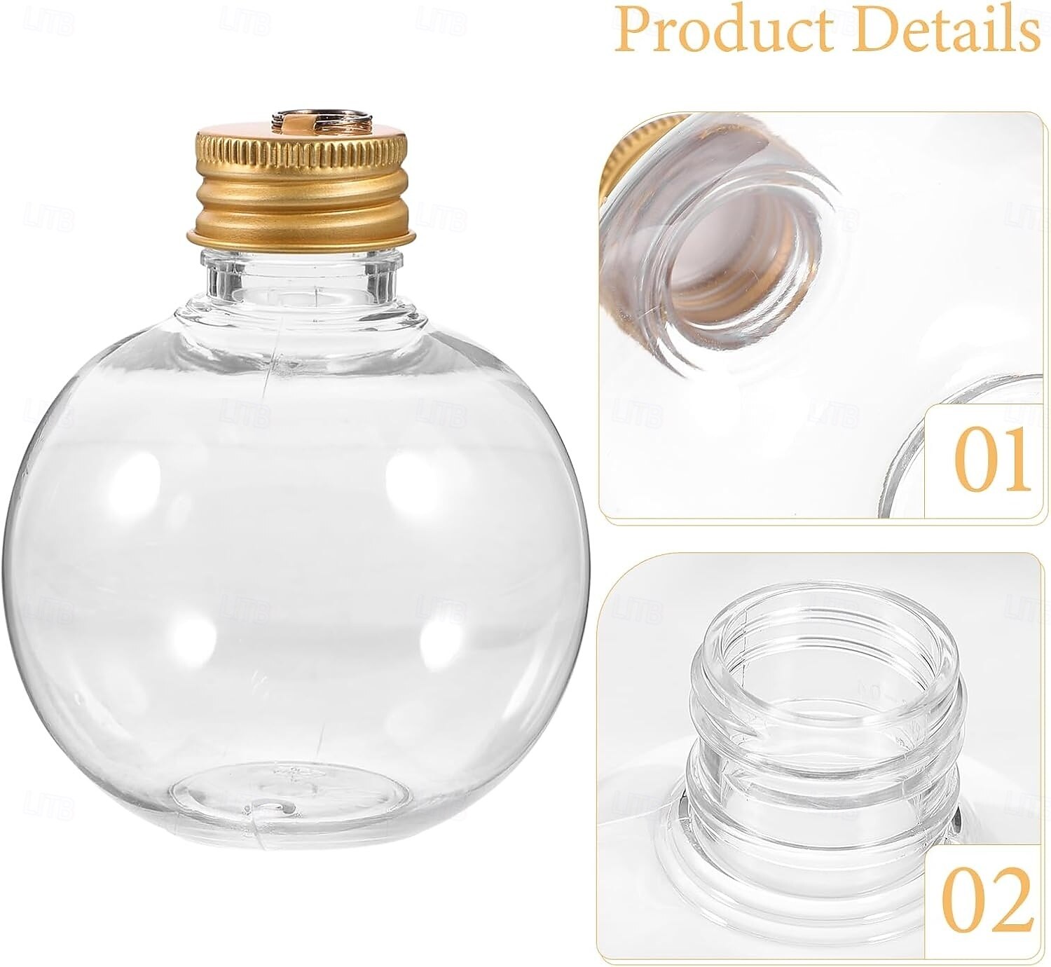 Lot de 10 boules d'alcool de Noël transparentes de 50 ml/100 ml, ornements à remplir pour sapin de Noël avec pendentif en argent et en or, boules d'alcool suspendues pour bricolage, décoration de fête de 2025 ? $9.49 –P6