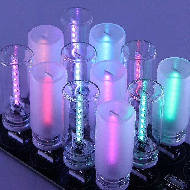 Luce notturna USB per auto, dimmerabile, luce d'atmosfera, spina USB, luce interna per auto, 4 colori, mini lampadina a LED, luci notturne per auto, campeggio, festa, decorazione per la camera da del 2025 a $27.99 –P2