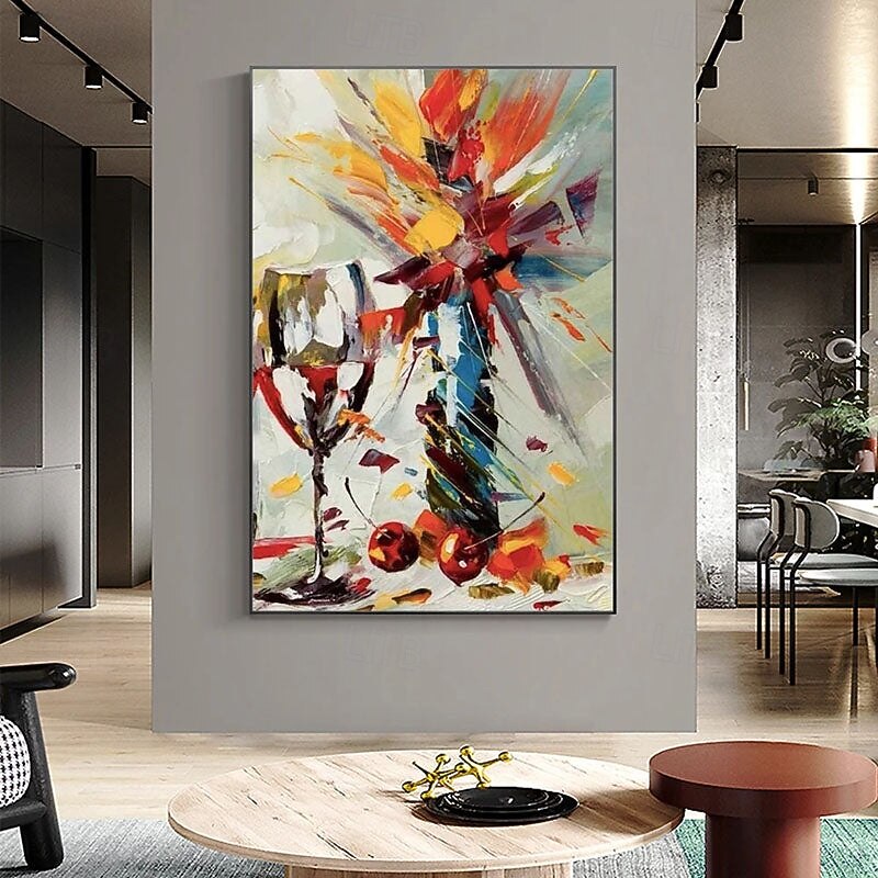 Painting on Canvas Prints Abstract Flower Wine Cup Frames Wall Art Contemporary Oversized Picture Living Room Modern Decor 2025 - $38.99 –P4