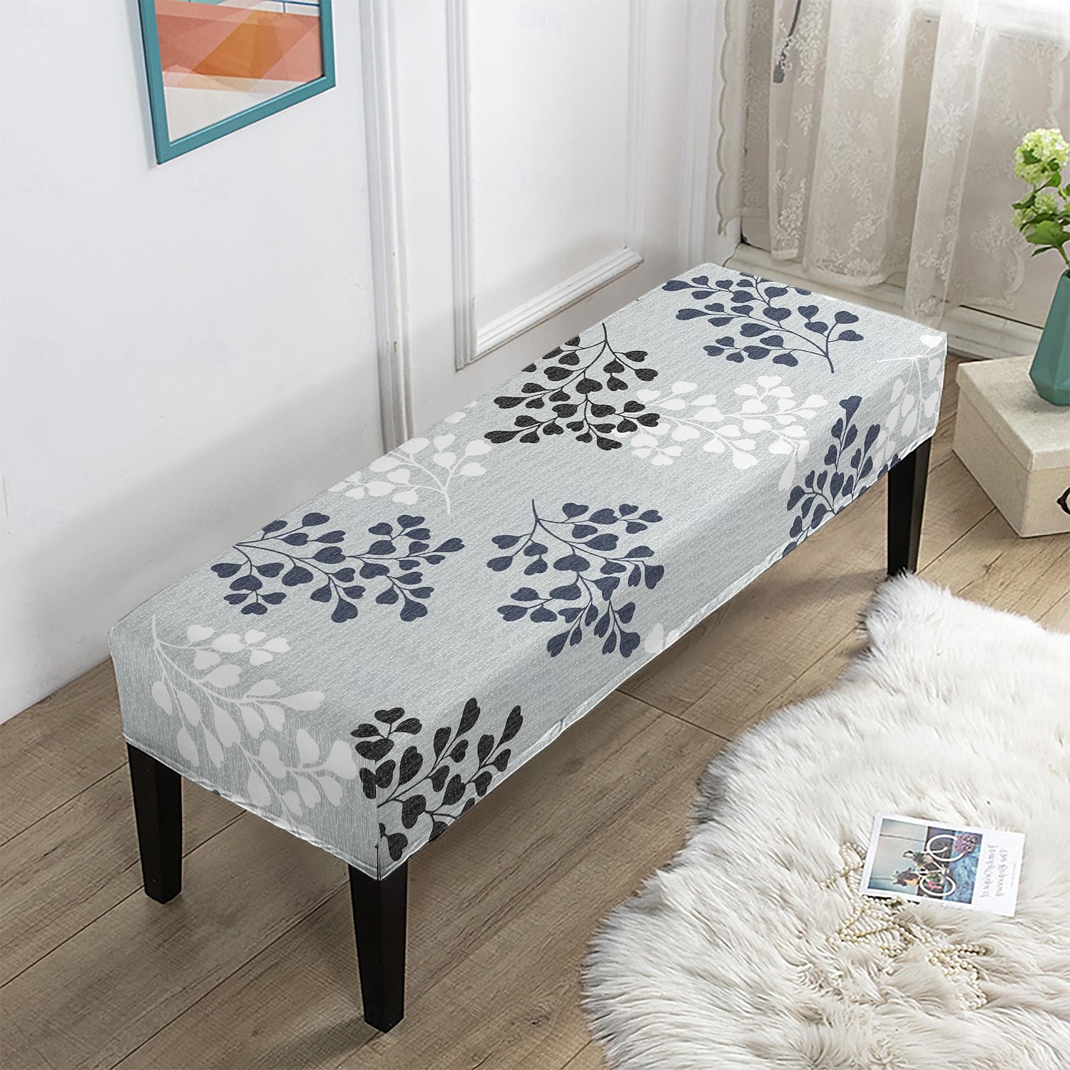 capa de banco, capa de microfibra resistente à água com estampa geométrica ou vegetal, protetor de móveis para entrada, quarto ou sala de estar de 2026 por $14.49 –P4