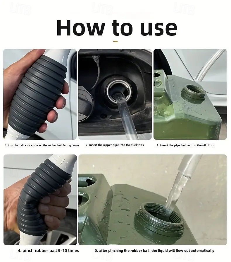 Комплект ручного насоса для перекачки топлива, 3 шт., бензин &Инструмент для перекачки дизельного топлива с сумкой-экстрактором и 2 зажимами, пластиковый насос для быстрой перекачки жидкости 2025 - $7.99 –P1