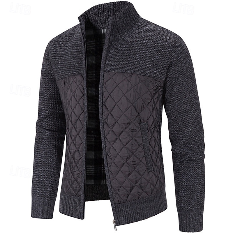 Herren Pullover Kleid Pullover Strickjacke Reißverschluss-Pullover Strickpullover Gerippt Stricken Normale Oberteile Gestrickt Gerippt Einfach Stehkragen Mode Schals Geschäft Lässig Bekleidung Herbst 2026 - $30.99 –P3
