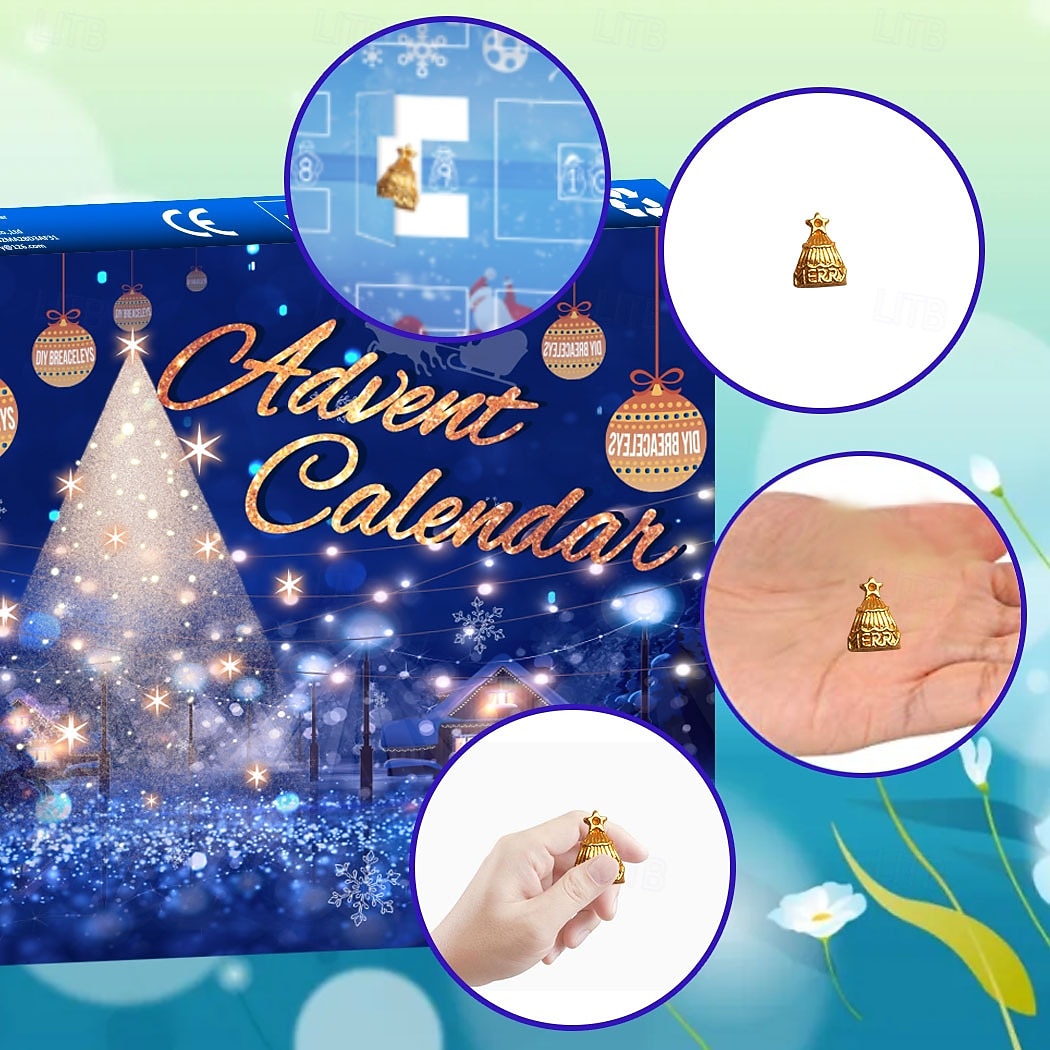 Christmas Advent Calendar Bracelets 2025 for Girls, 24 Days DIY Jewelry Making Kit with 22 Charm Beads and 2 Adjustable Bracelets, Xmas Countdown Gift for Kids Teens Women 2025 - $20.99 –P6
