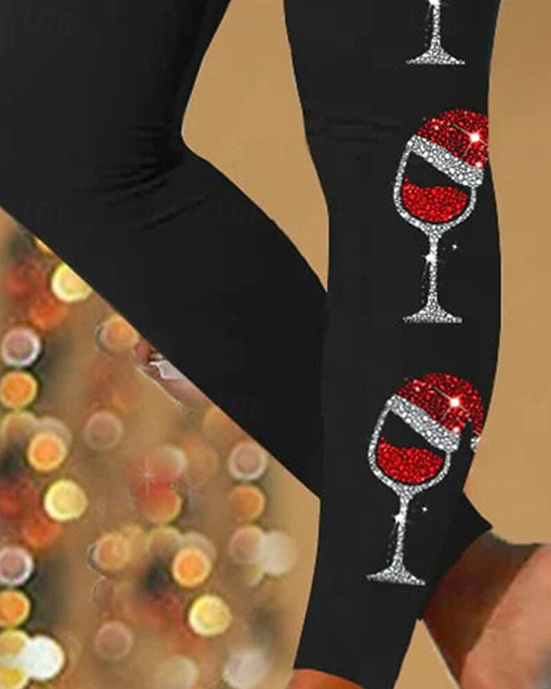 Dam Byxor Damasker Streetwear Ledigt Fullängd Hög midjaPantsJul Grafiska tryck Elastisk midja Mönster Mateial som andas Bekväm Elastisk Semester Gata Dagliga kläder Svart Sommar Vår Höst Normal 2025 - $17.99 –P3