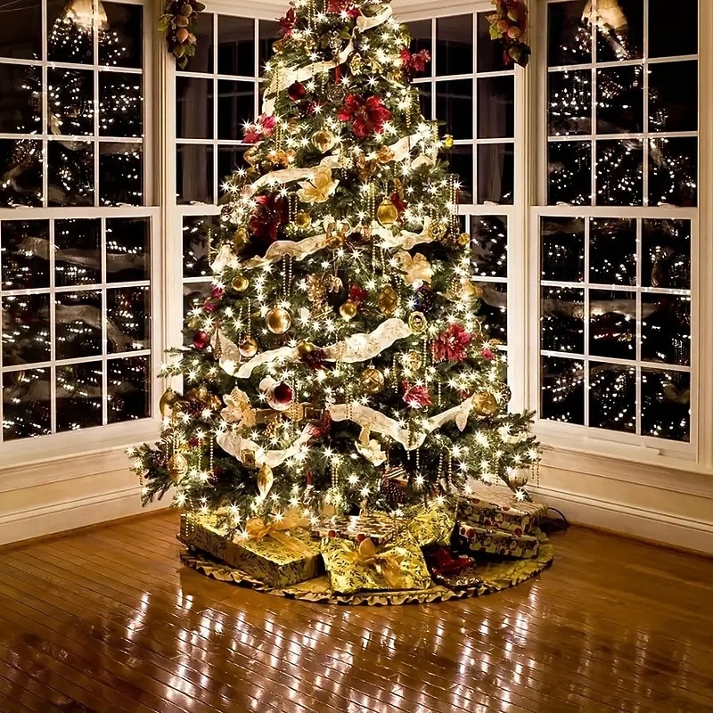 4 pezzi 10 m/33 piedi 100 fasci di luci a LED per Halloween Natale San Valentino festa di nozze stringa di luci in filo di rame per interni ed esterni spina USB telecomando a 8 funzioni IP44 del 2025 a $23.99 –P9