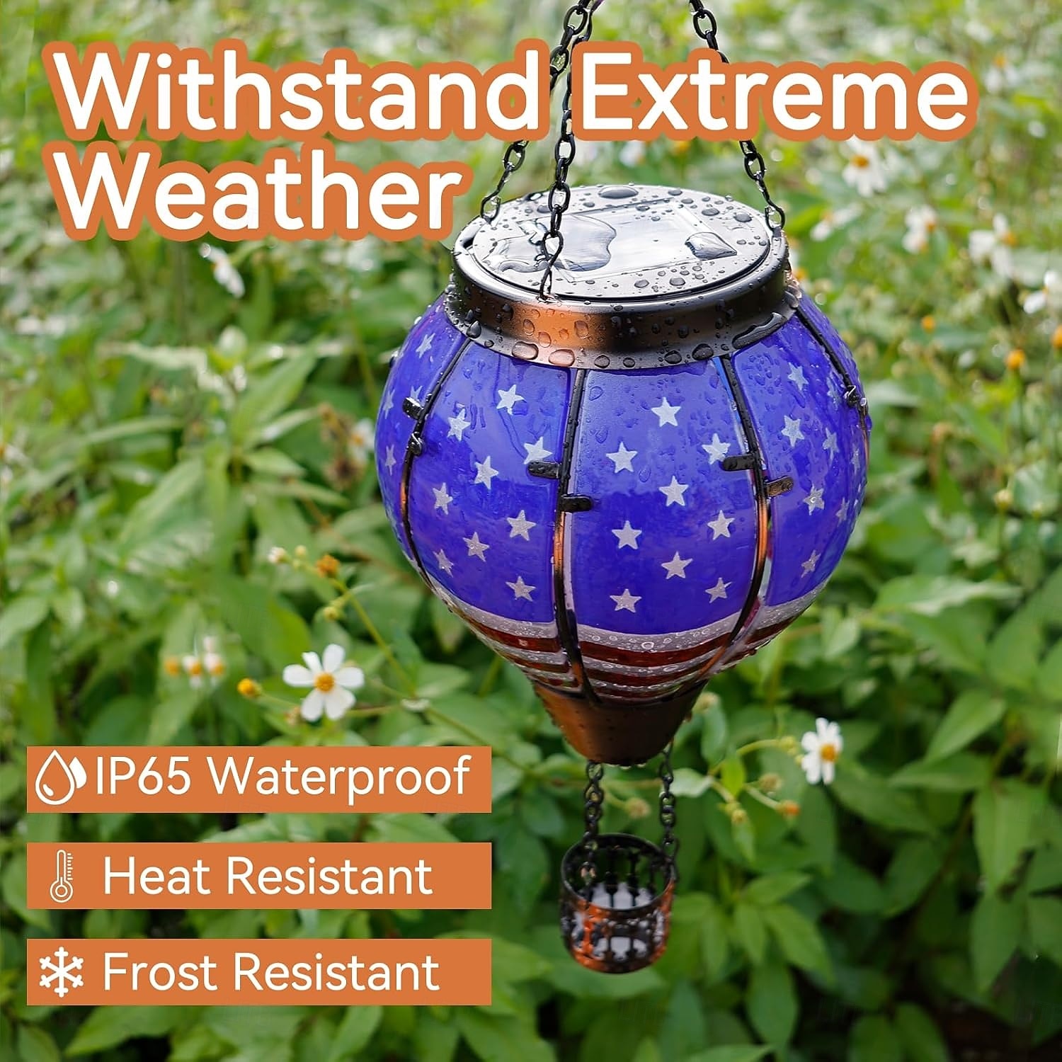 hőlégballon napelemes lámpa kültéri narancssárga piros vízálló függő napelemes lámpa pásztorhoroggal kerti teraszra verandára fa pavilon ünnepi dekoráció ajándék 2026 - $28.99 –P6