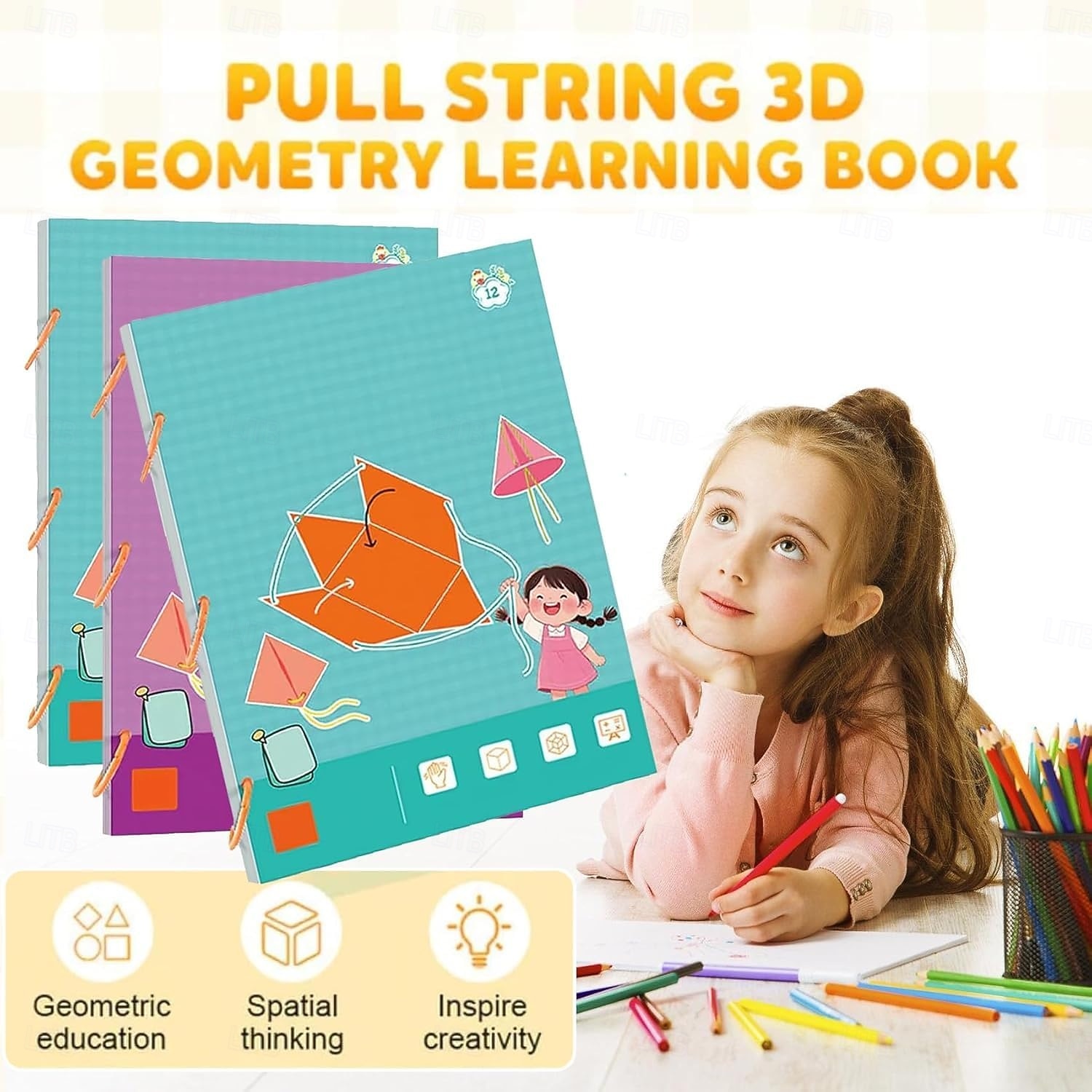 Pull String 3D Geometry Learning Book 9/12/15 Solids Geometric Models for Kids Teach Volume & Surface Area Formulas 2025 - $17.99 –P6