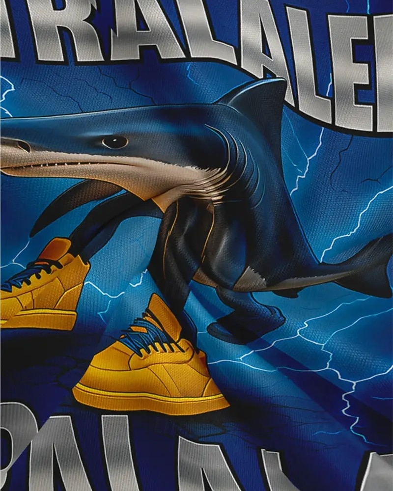 T-shirt graphique pour garçon Tralalero Tralala Shark - T-shirt d'été décontracté violet vif avec requin imprimé en 3D &Baskets design respirant col rond manches courtes haut pour un usage quotidien de 2025 ? $11.99 –P6