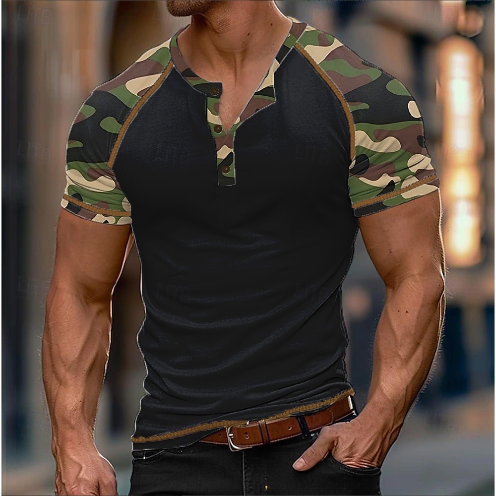 4th of July 2026 250th Memorial Day Men's Henley Short Sleeve T-Shirt Casual 2026 - $22.99 –P2