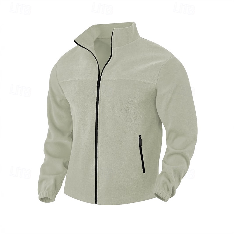 Per uomo Giacca Invernale Giacca in Pile Giacca Casual Vacanza Quotidiano Calore Termico Tasca Pile Autunno Inverno Semplice Moda Streetwear Collo alla coreana Regolare Nero Avorio Viola Arancione del 2025 a $33.99 –P11