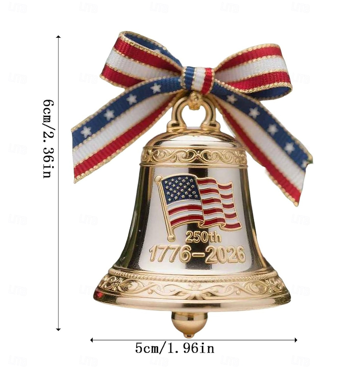 Julgransprydnad i metall emalj för USA:s 250-årsjubileum, handgjord, hängande minnesdekor, frihetsklocka, julgransprydnad för samlare, patriotisk julgran, staket, uteplats 2025 - $18.99 –P11