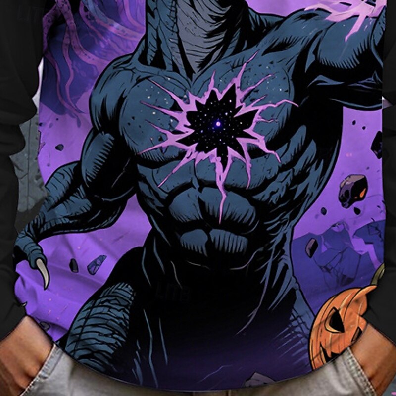 Halloween Băieți 3D Desene Animate Dovleac Dinozaur Tricou Manșon Lung Primăvară Toamnă Modă De Bază Copii 4-12 ani Stil Nautic În aer liber Casual Zilnic Fit regulat 2025 - $13.99 –P6