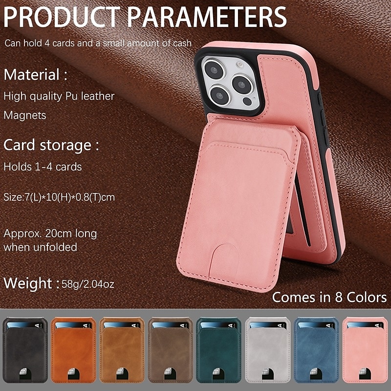 телефон Кейс для Назначение iPhone 17 Pro Max 17 Air i16 15 14 Pro Max Plus 16e 13 Pro Max Кейс на заднюю панель Магнитный Откидная подножка Разъем для карты Ретро ТПУ Кожа PU 2026 - $18.99 –P10