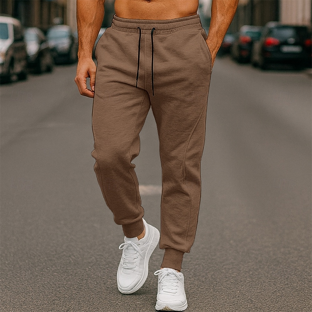 Męskie Spodnie dresowe Uprawiający jogging Spodnie sportowe Spodnie Spodnie codzienne Ściągana na sznurek Kieszeń Elastyczny pas Solidne kolory Odprowadza wilgoć Oddychający Pełna długość Na zewnątrz 2026 - $20.99 –P5