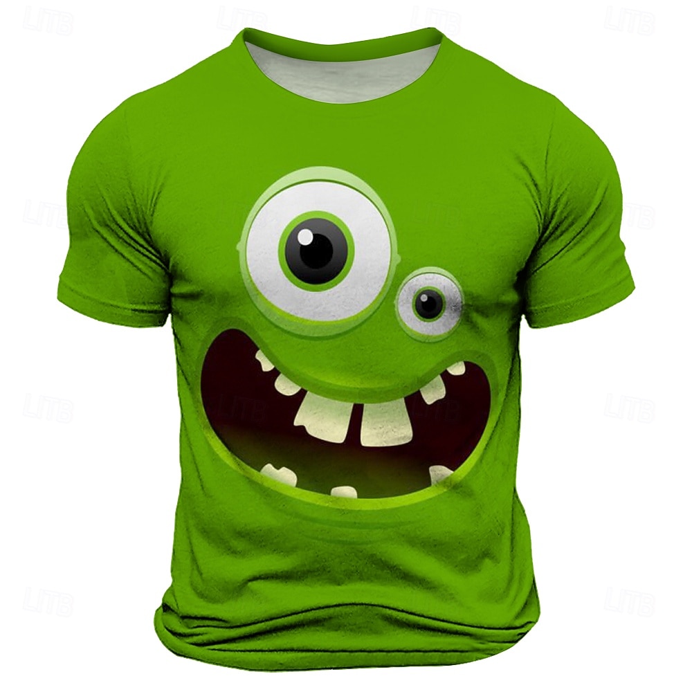 Herr 3D Print 3D Le ansikte T-shirt Kortärmad T-shirt 3D-tryck Rund hals Skjorta drivna Designer Dagligen Nattklubb Fest Rubinrött Grön Sommar Vår Kläder S M L XL XXL XXXL 2026 - $19.49 –P2