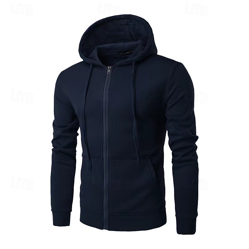 Men's Hoodie Full Zip Hoodie Light Grey Hooded Plain Zipper Pocket Casual Daily Sports & Outdoor Streetwear Cool Sportswear Spring &  Fall Clothing Apparel Hoodies Sweatshirts  Long Sleeve Loose Fit 2026 - $19.99 –P7