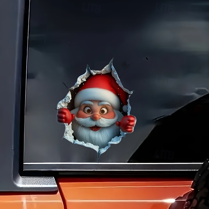 2 peças de adesivo de parede Papai Noel quebrando, pode ser fixado nas paredes da porta do carro, janela, laptop, scooter, caminhão - adequado para decoração de feriados em casa e sala de estar de 2026 por $15.99 –P2