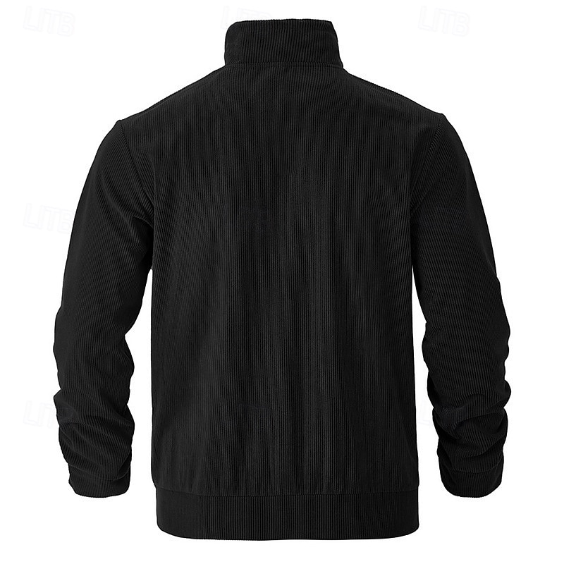 Herren Leichte Jacke Cordjacke Freizeitjacke Urlaub Täglich Atmungsaktiv Tasche Frühling Herbst Einfach Mode Klassisch Revers Regulär Schwarz Braun Hellgrau Armeegrün Aprikose Jacken 2025 - $29.99 –P7