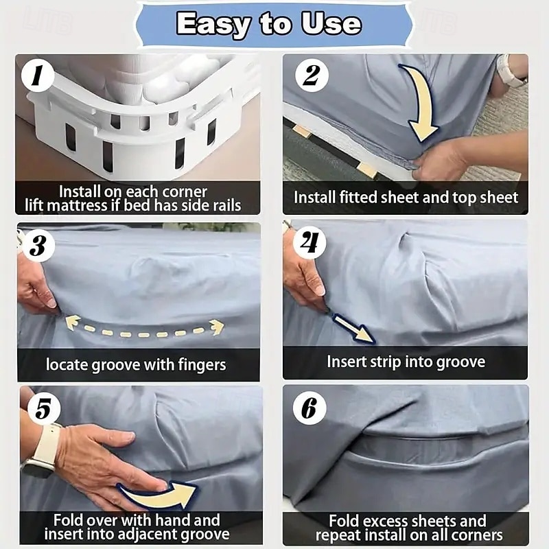 4Pcs Bed Sheet Holders with Adjustable Elastic Strips Fasteners for Corners and Sides Secure Fit for Mattress Ideal for Side Sleepers And Restless Partners 2026 - $15.99 –P11