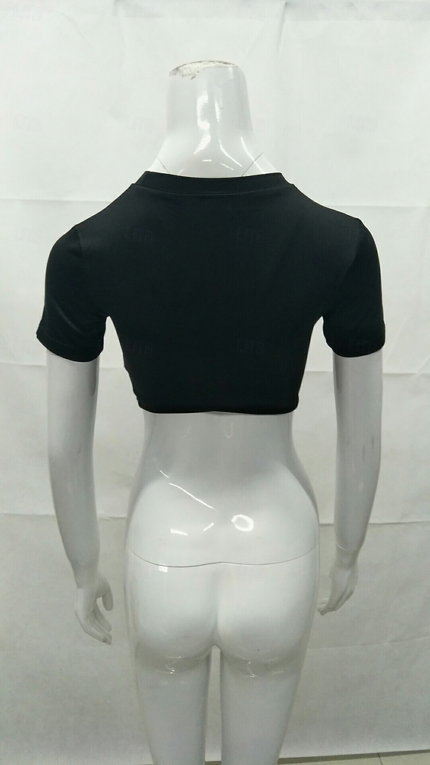 Damen Wickel-Crop-Top Einfach Stilvoll Kurzarm Rundhalsausschnitt Normale Oberteile Blau Schwarz Weiß Wein Braun Sommer 2026 - $17.49 –P4