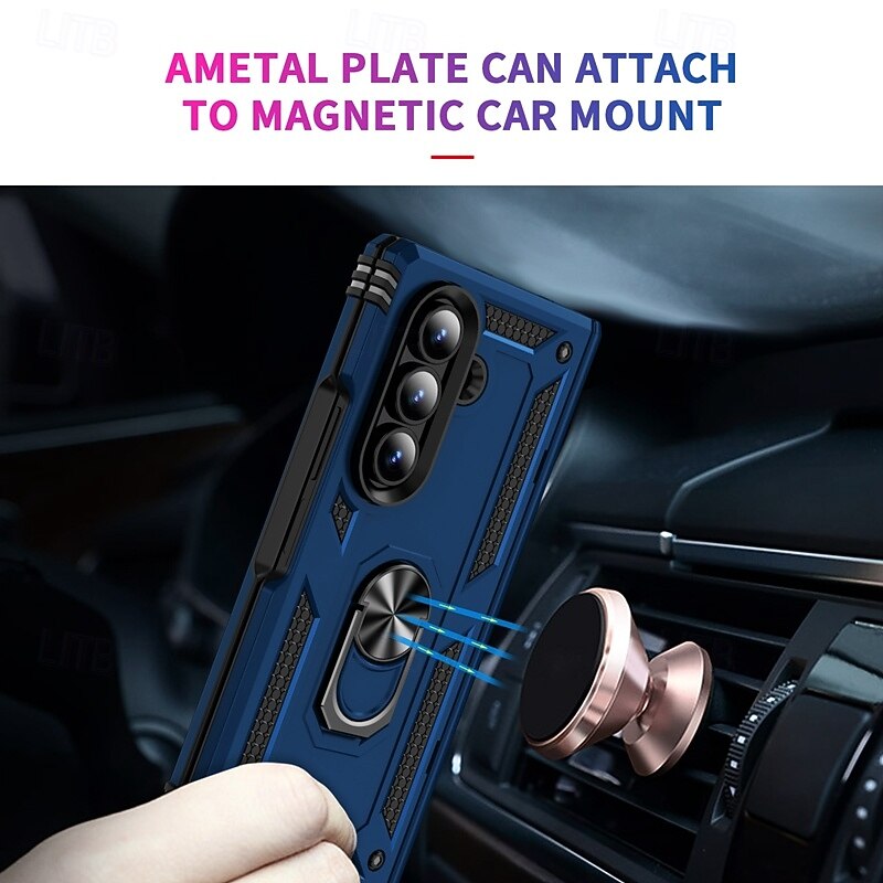 2025年 電話 ケース 用途 サムスンのギャラクシー Zフォールド7 Zフォールド6 Z Fold 4 バックカバー 磁石バックル キックスタンド リングバックル 鎧 TPU PC  コレクション – $11.99 –P6