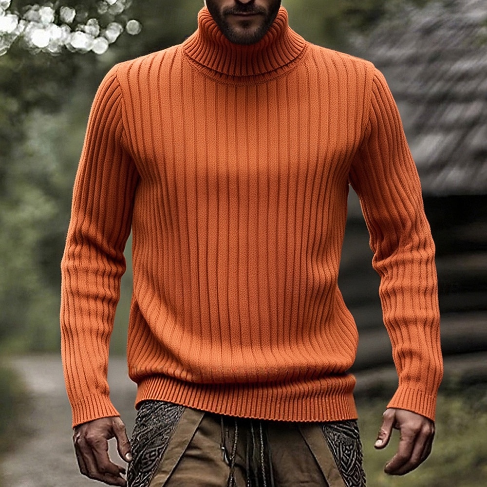 Per uomo Maglione Maglione a maglia A Coste Maglia Top Regolari Lavorato a maglia Semplice Dolcevita Moda Essenziale Vacanza Abbigliamento quotidiano Abbigliamento Autunno Inverno Nero Bianco M L XL del 2026 a $38.99 –P2