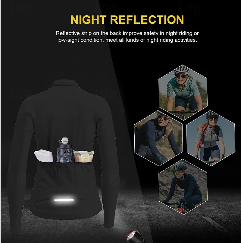 Dames Wielrenshirt Grafisch Verloop Lange mouw Fietsen Shirt Kleding Bovenlichaam met 3 achterzakken Zonbescherming UV-bestendig Sneldrogend Reflecterende strips Sport Roze Kleding 2026 - $34.99 –P6