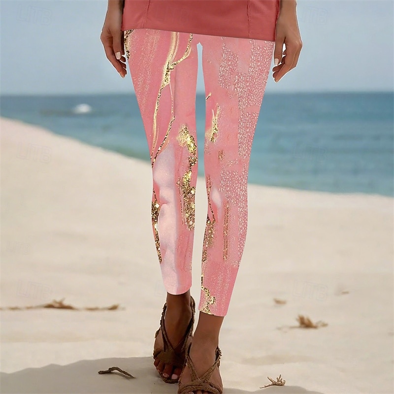 Pentru femei Pantaloni Jambiere Colanți confortabili Șic Stradă Casual Lungime totală Talie Înaltă Cu model Talie elastică Imprimeu Respirabilitate Comfortabil Strech Vacanță Stradă Purtare Zilnică 2025 - $17.99 –P1