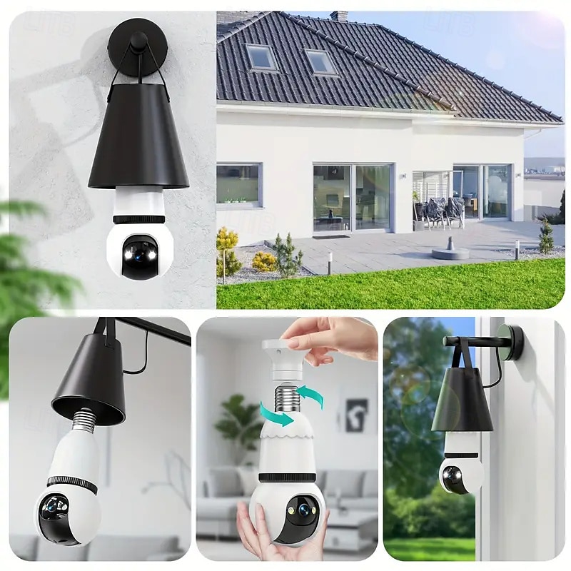 4-megapixel Bulb-style Surveillance Camera  Wifi 2k Surveillance Camera Wireless Outdoor/Indoor Full-color Day/Night Type Easy To Install Motion Detection Full-color Night Vision 2026 - $31.99 –P5