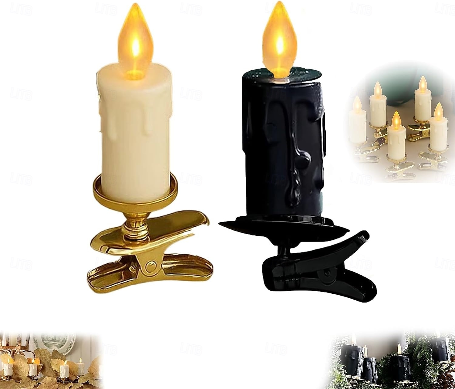 Clip-On Flameless Candle Lights LED Cone-Shaped Festival Clip Candle Flickering Clip-On Taper Candle Stick with Removable Clips for Holiday Home Garden and Wedding Parties 2025 - $10.99 –P1